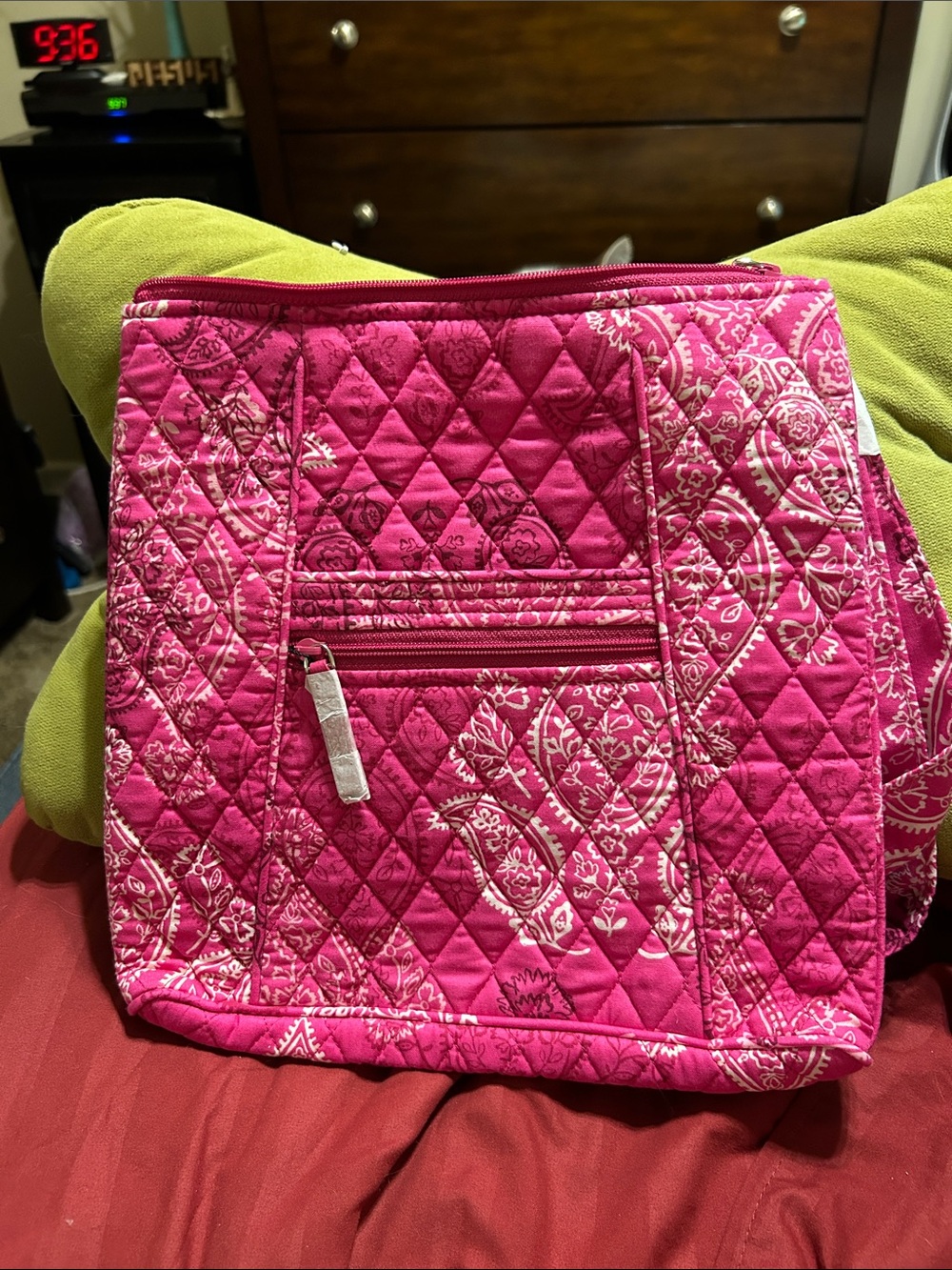 Quilted Hot Pink Very BradleyCrossbody Bag with Paisley Print New Without tags